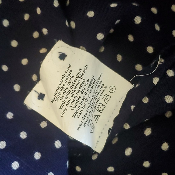 Motherhood Maternity Navy White Polka Dot Tie Waisted Blouse Women M - Picture 10 of 10